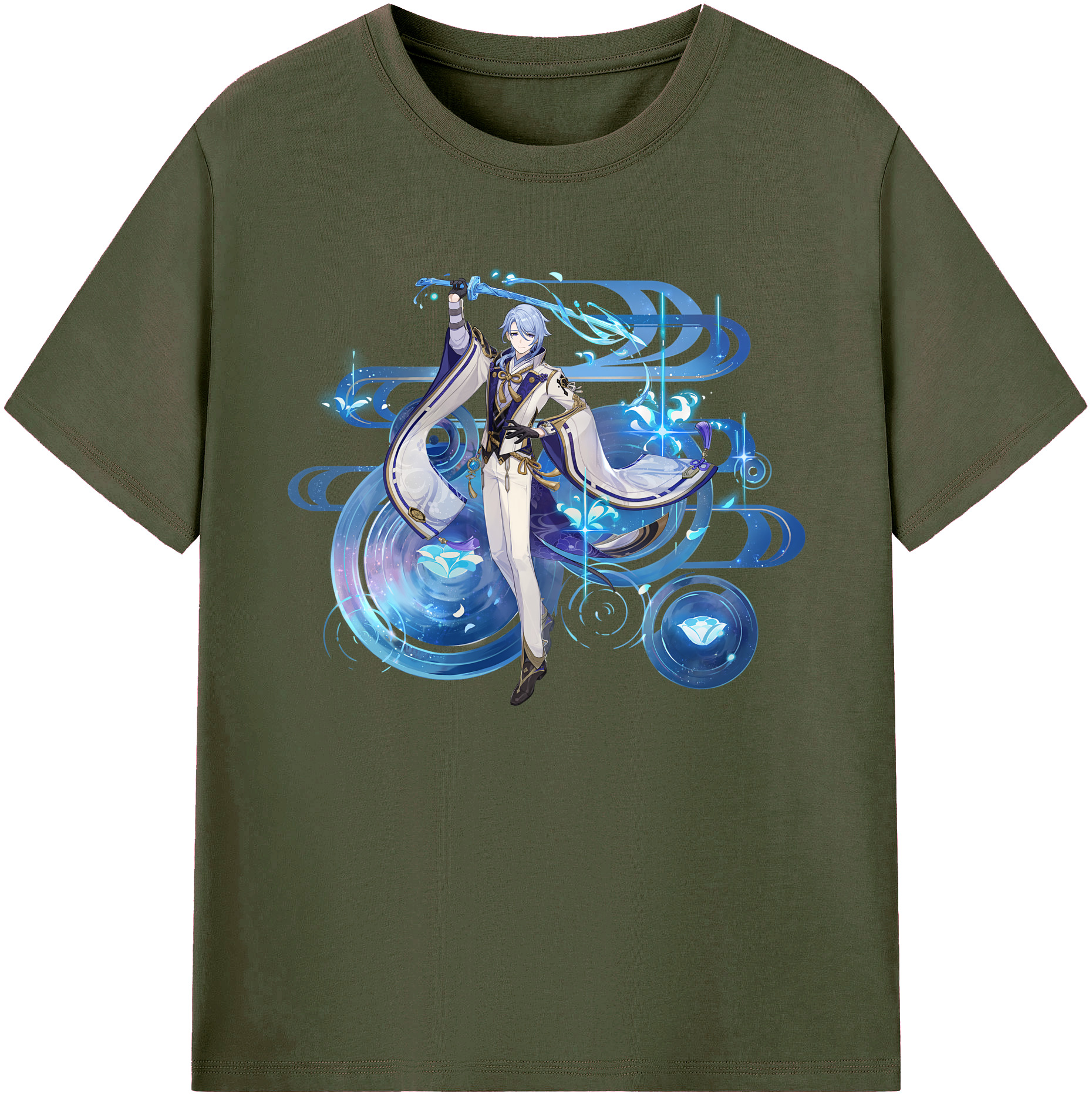 げんし神 神里綾人 かみさとあやと genshin Kamisato Ayato 綿100％ メンズ半袖Tシャツ｜肌触りやわらか＆通気性